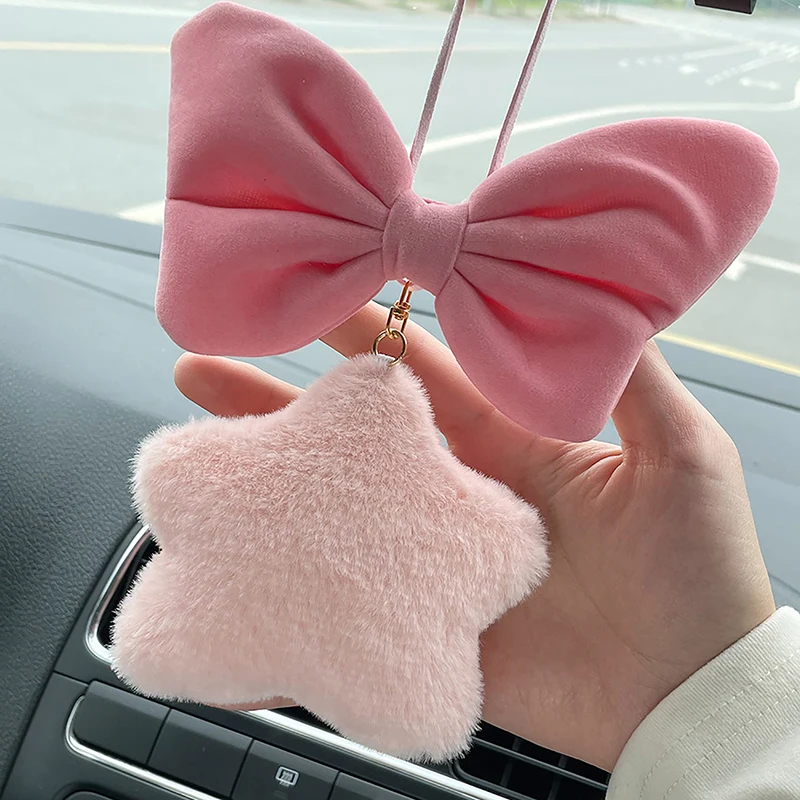 Cute Star Pig Car Pendant Charms Doll Pendant Rearview Mirror Pendant Doll Stuffed Toy Pendant Accessories