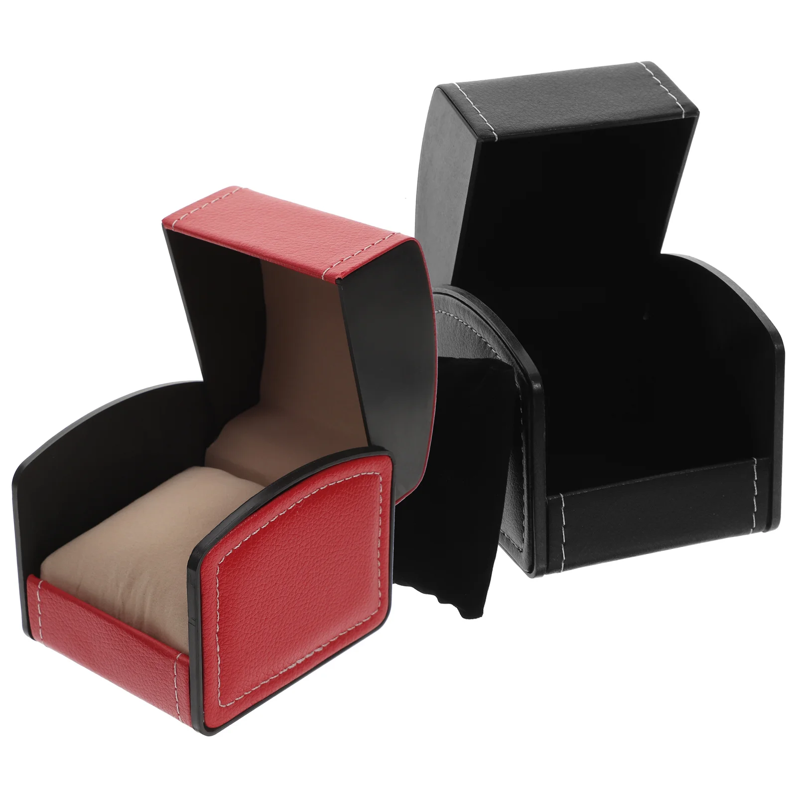 Custodia per orologi in PU da 2 pezzi Custodia per orologi Organizzatore portatile Supporto per display antigraffio per orologi Confezione regalo di gioielli