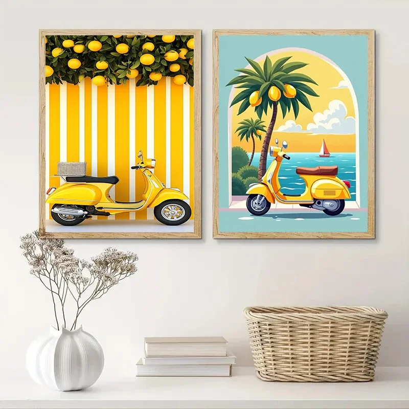 Canvas Painting Lemon Orange Fruit Print Aperol Spritz On The Amalfi Italian Wall Art For Living Room Kitchen Decor Wall Decor