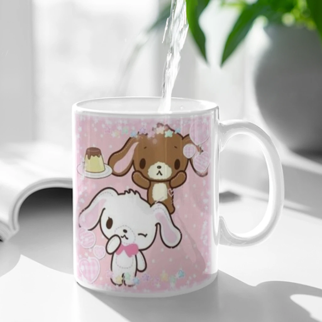 S_sugarbunnies Anime Kawaii Anime Cartoon Milk Mocha Cup Coffee Tea Cup Cute Animal Breakfast Dessert 11oz Milk Water Cup Gift