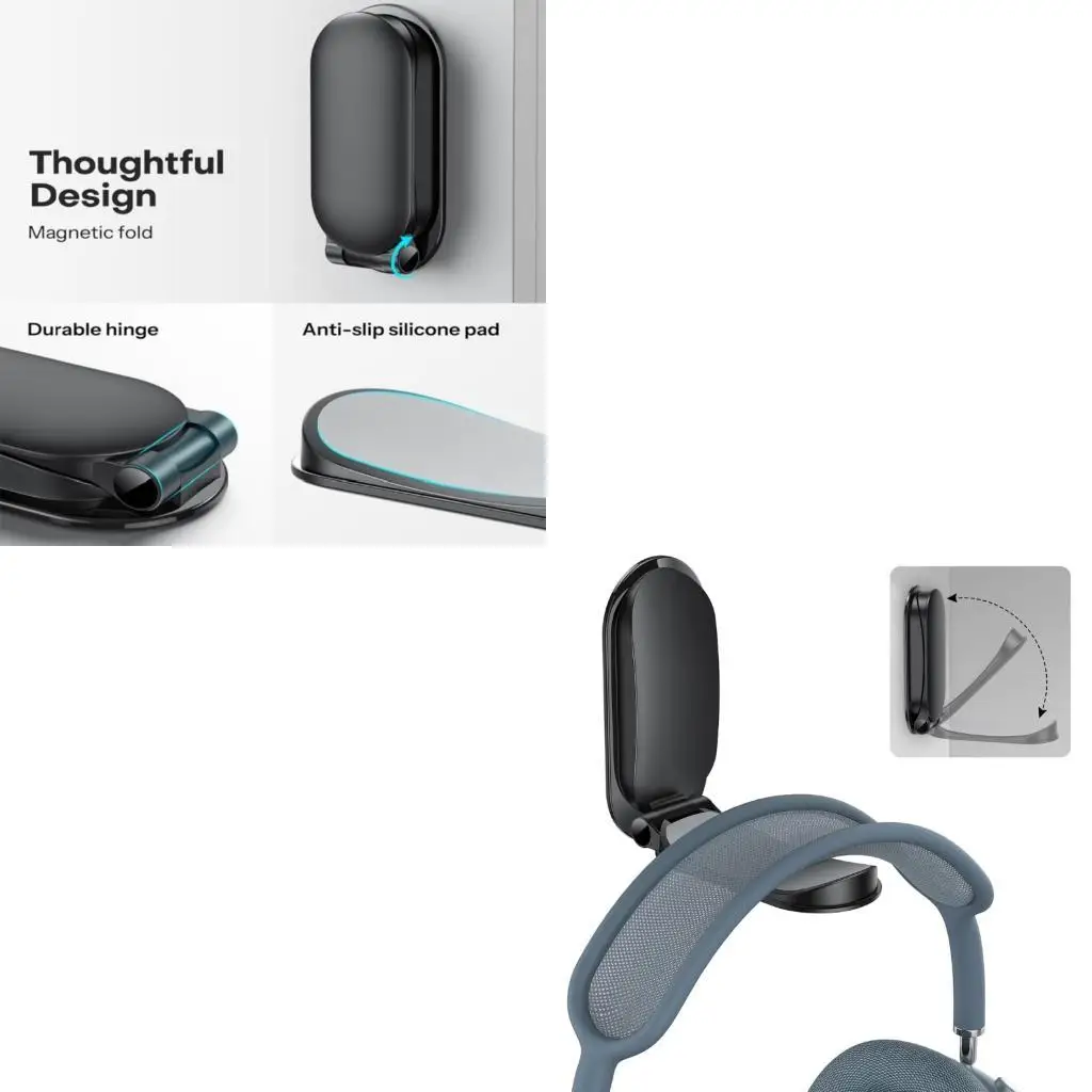 Wall Mount Headphone Holder with NonSlip Silicone Pad for Gaming Room and Office Desk  D2RC