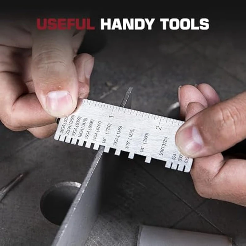 

Wire Gauge Measuring Tool Set &Gauge Thickness Tool Kit Stainless Steel Metal Sheets Welding Material Thickness Gauge Dual-Sided