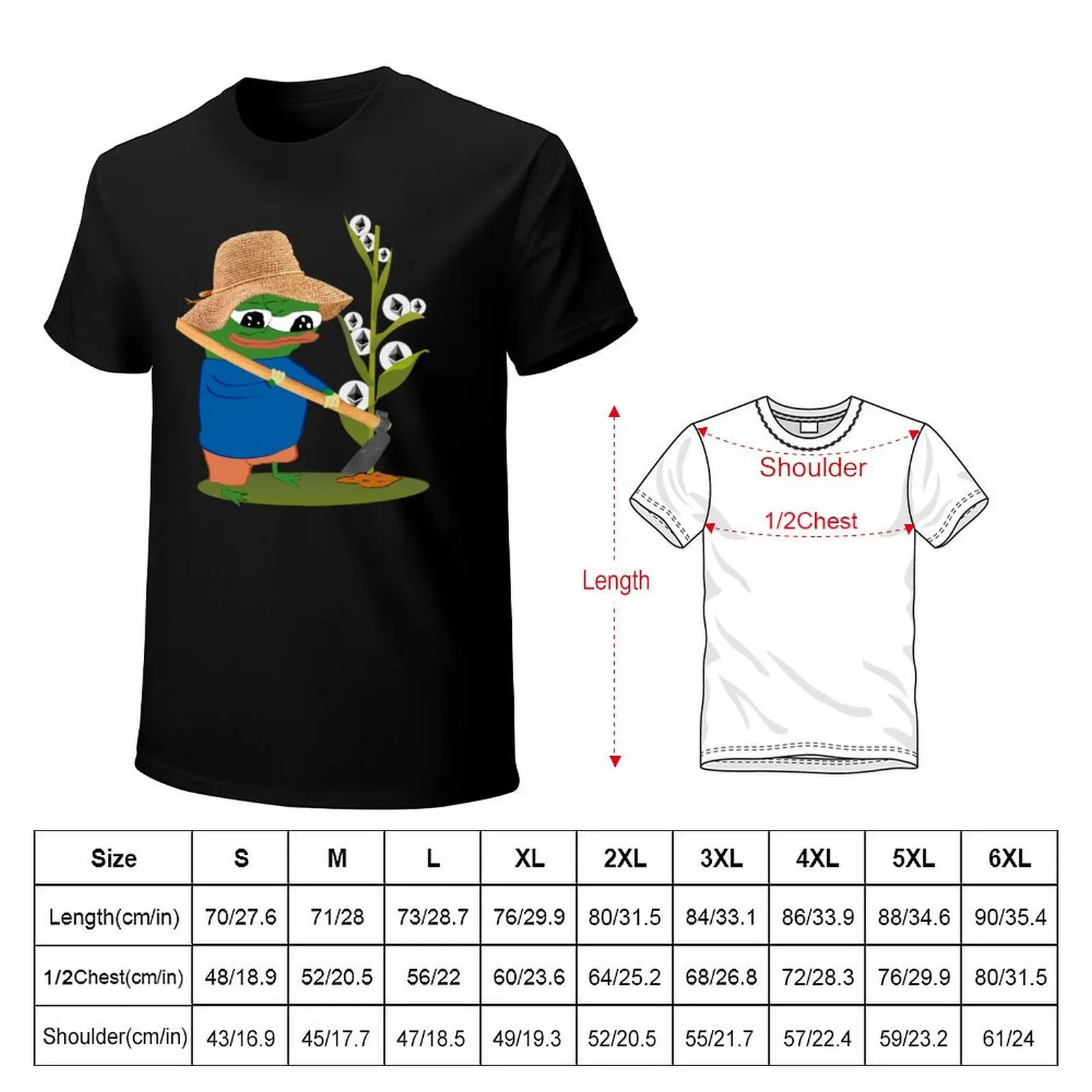 Pepo Yield Farming | Ethereum T-Shirt baggy shirts blue archive mens big and tall t shirts