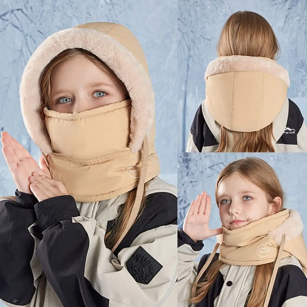 

Gift Ear Protection Winter Children Hats Fleece Warm Snow Caps Outdoor Windproof Balaclava Ski Hats for Boys Girls