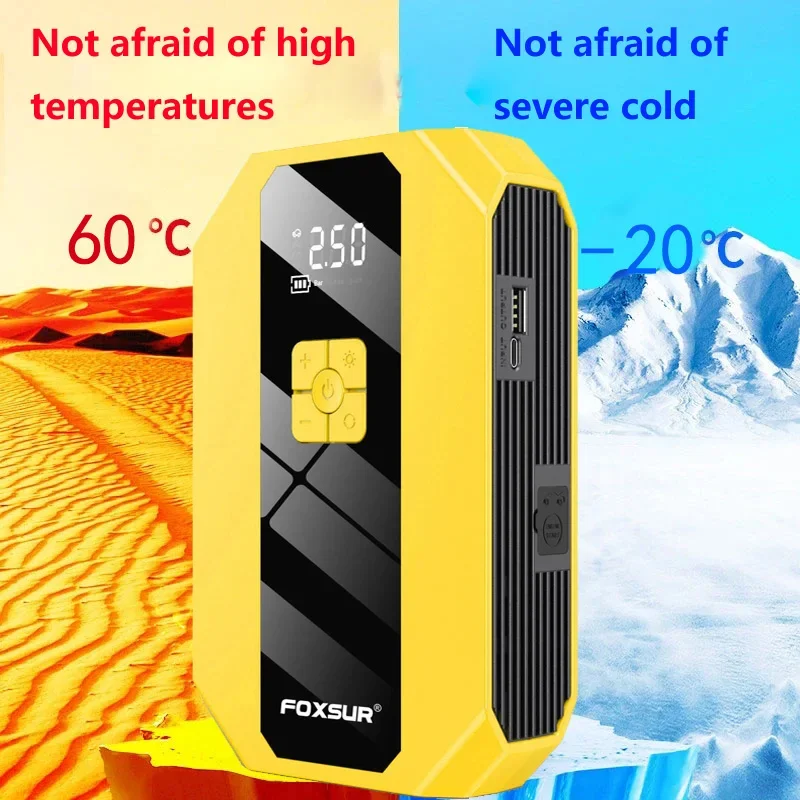 Portable Car Emergency Starter With Air Compressor Power Bank Starting Device 12V Car Battery Charger Articles For Cars