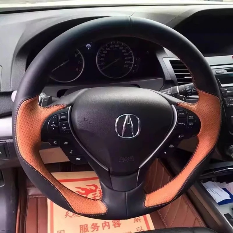

Для Accord Euro 2008-2015 Acura TSX Sport Wagon 2008-2015 прошитый вручную нескользящий чехол на руль из натуральной кожи