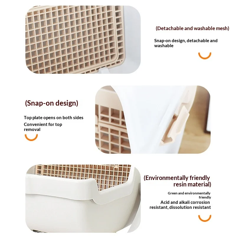 Caja arena semiautomática para gatos con recogedor anti-salpicaduras - imagen 3