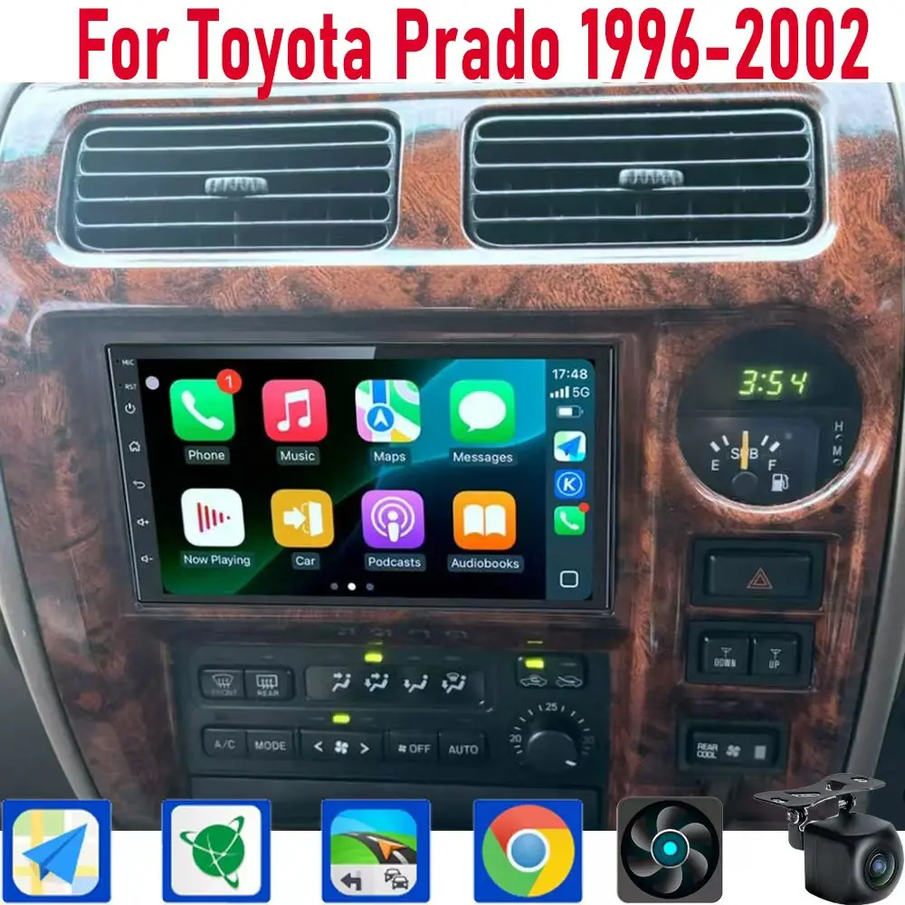 7 "لتويوتا برادو 1996-2002 956 + 128GB نظام تحديد المواقع سلسلة راديو ستيريو بالسيارة اللاسلكية Carplay أندرويد السيارات FM BT WIFI رئيس وحدة