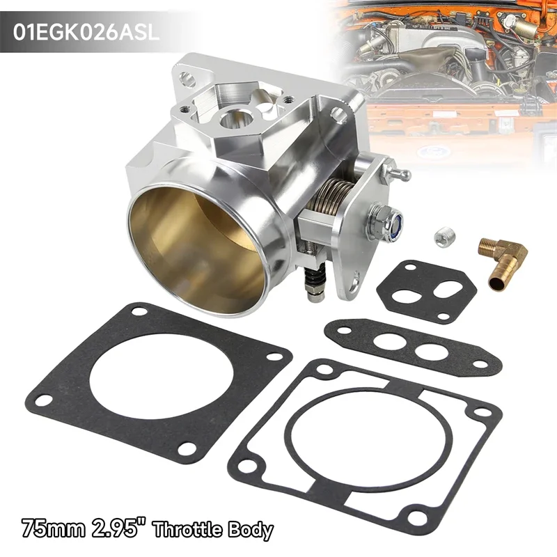 

75mm 2.95" Throttle Body Billet CNC For Ford Mustang 86-93 GT Cobra LX 5.0L V8 Engine High Flow Performance Aluminum SR/BK