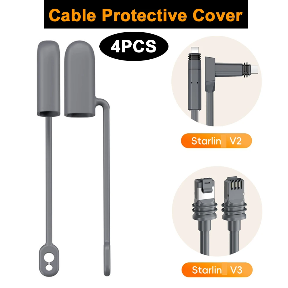 Starlink Gen V2/V3 ケーブルプラグ用保護カバー 防塵防水シリコンキャップ Starlink アクセサリーの損傷を防ぎます