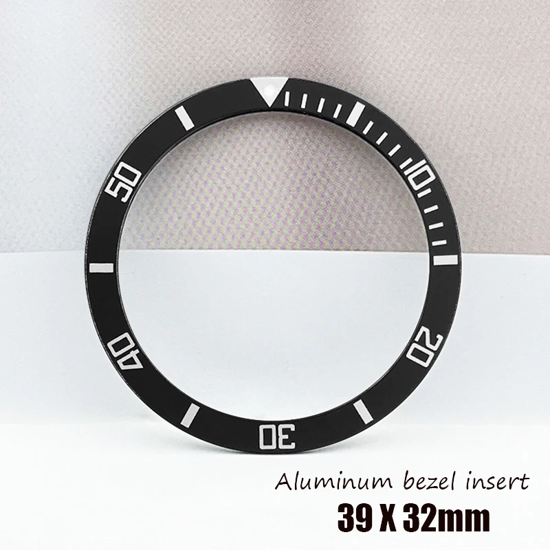 39MM Aluminum Bezel Insert For 6105 6309 Turtle Captain Willard Diving Watch Case Watch Bezel Insert Ring