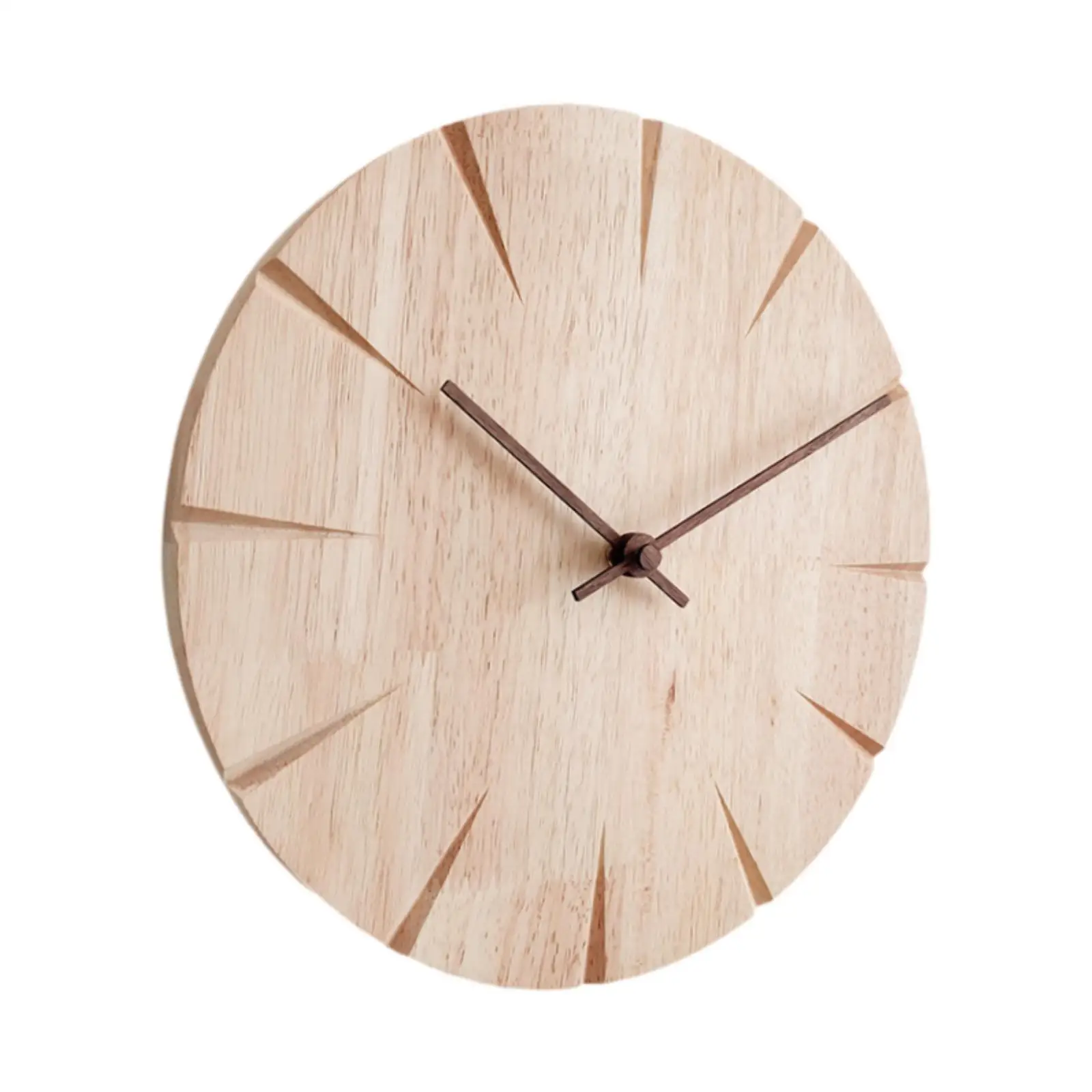 Solid Wood Wall Clock Wall Hanging Clock Creative Design Ideal Gift Decorative Clock Non Ticking Silent for Restaurant Office