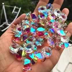 6Meters/Lot AB Crystal Octagon Garland Strand Wedding Supply Window Beads Curtain Decoration Christmas Tree  Garland/strand,lamp