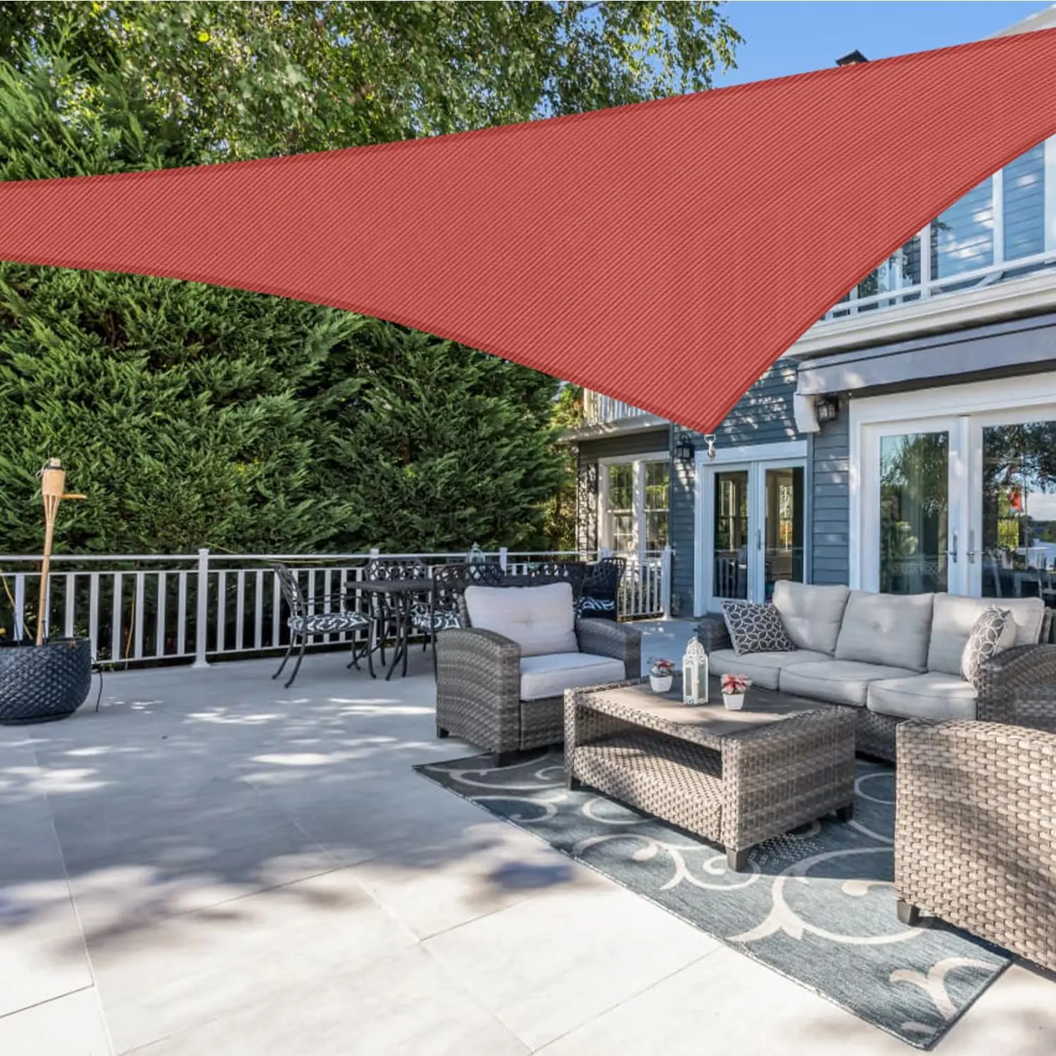12' x 18' x 22' Right Triangle Sun Shade Sail Red Heavy Duty UV Block Canopy Sunshade Breathable Shelter for Patio Backyard Lawn