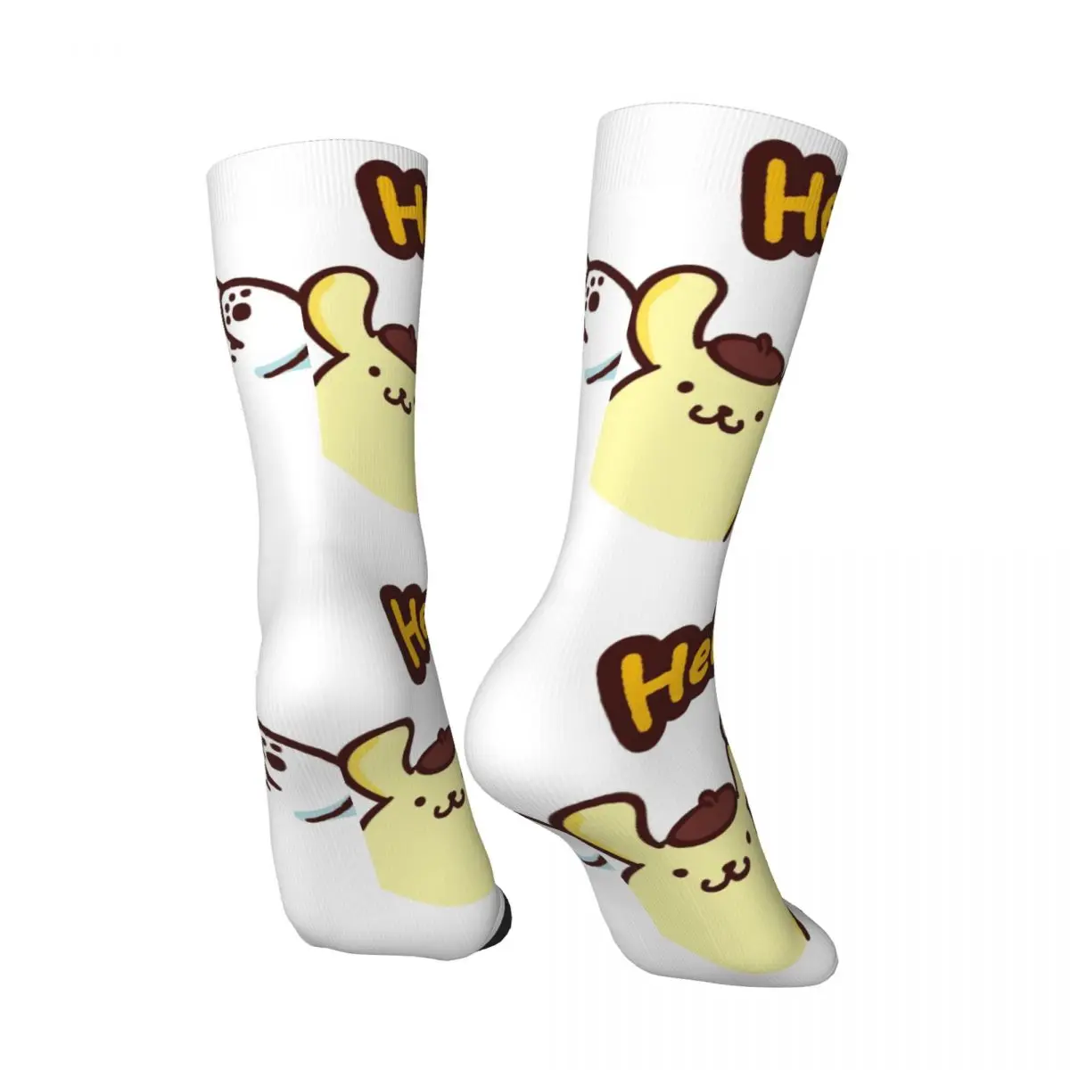 Vintage Pom Pom Purin Men's compression Socks Unisex Sanrio Pom Pom Purin Harajuku Pattern Printed Novelty Crew Sock