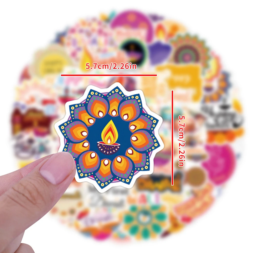 10/30/50/110pcs 인도 축제 해피 디왈리 스티커 재미있는 만화 데칼 장식 DIY 기타 전화 수하물 낙서 스티커