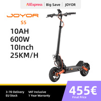 JOYOR S5 10 Inch Air Tires Electric Scooter 48V 13Ah Battery 600W Motor E-Scooter 25km/h Max Speed 40-55km Range Cruise Control