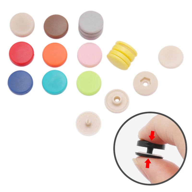 10set Plastic Snap Buttons For Clothing DIY Garment Press Stud Fasteners Used to Kids diapers Bibs Bag Folder Sewing Accessories