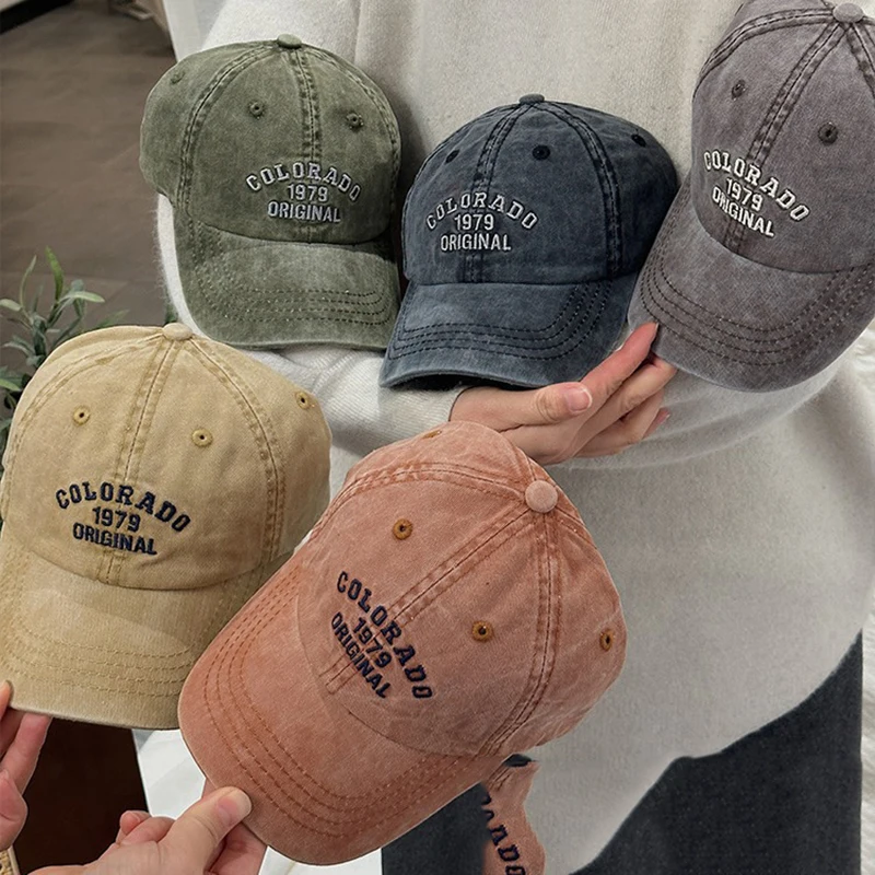 Retro Colorado Letter Embroidery Baseball Caps Spring Summer Cotton Adjustable Casual Hat Hip Hop Streetwear Sun Hats For Baby