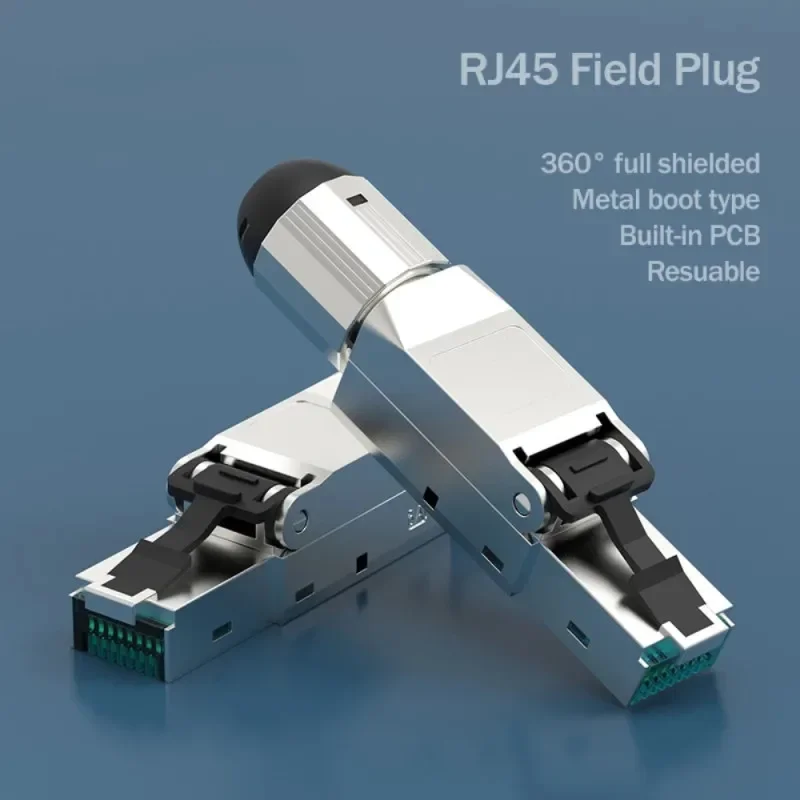 Cat6 Cat6A Cat7 RJ45 Connector Network Adapter RJ 45 Termination Plug Shielded Modular Socket Terminal 22/23AWG Ethernet Cable