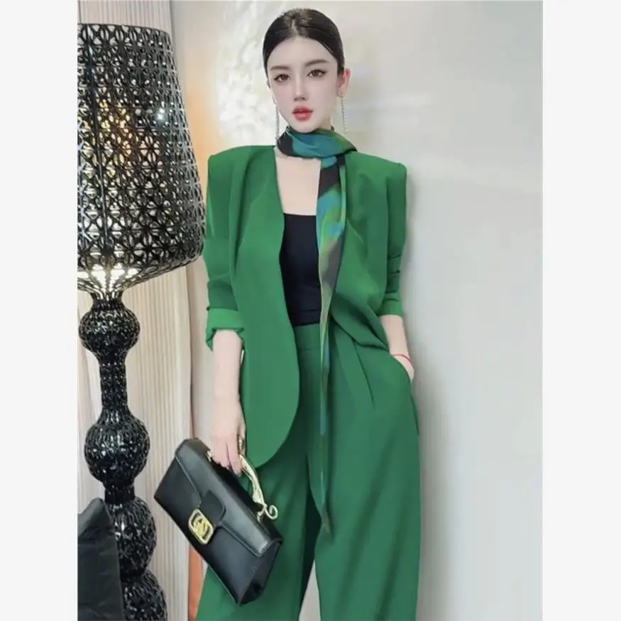 

Весна 2024, женский профессиональный костюм, комплект, утягивающие широкие брюки, модное новое поступление для поездок на работу