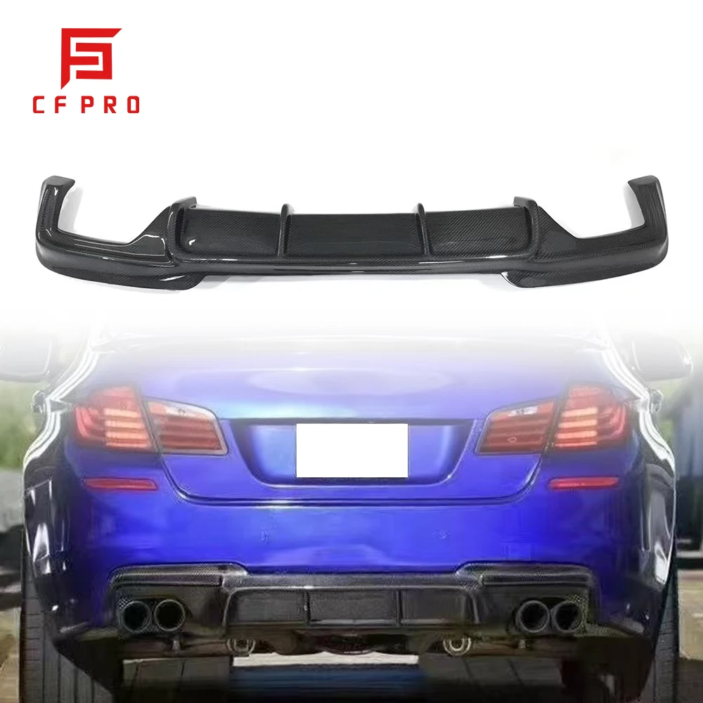 Rear Diffuser Bumper Lip Carbon Fiber Auto Body Kit Rear Bumper V Style For Bmw 5 Series F10 2011 2012 2013 2014 2015 2016