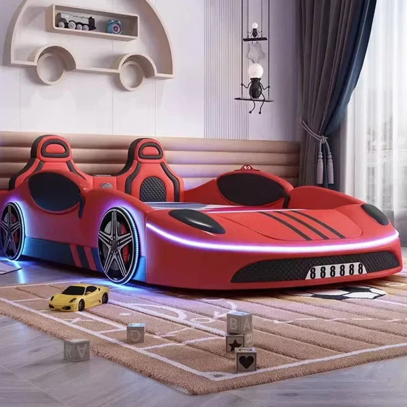 Boy Racing Bed Multifunctional Simple Modern Solid Wood Creative Kids Cartoon Storage Sports Car