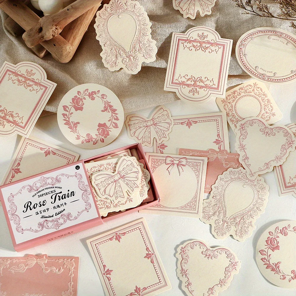 30 Sheets/pack Handmade Scrapbook Paper with Vintage Charm, Great for DIY Crafts and Photo Albums Random
