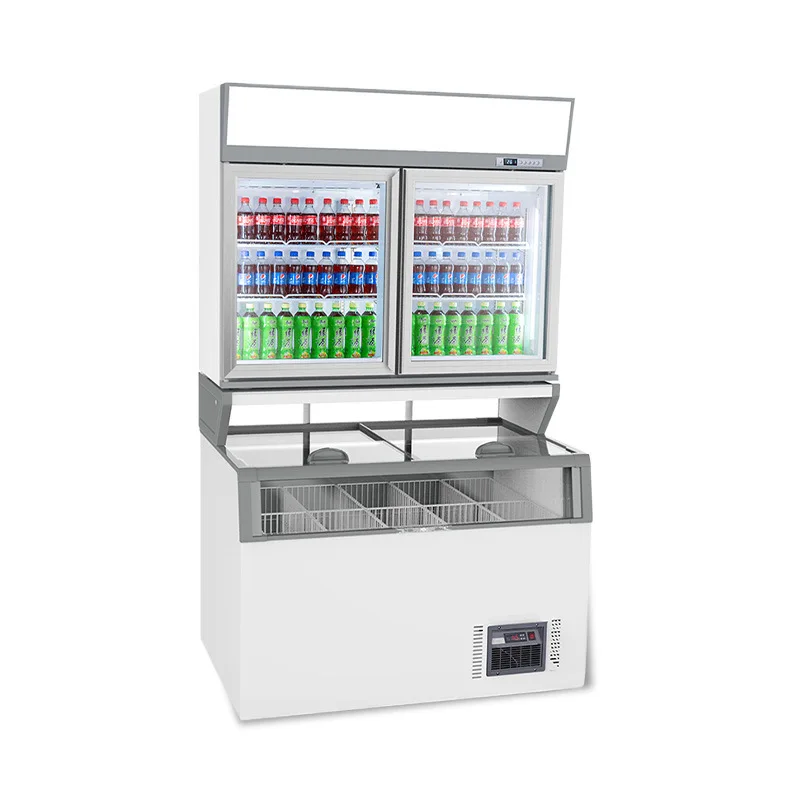 

automatic defrosting double temperature double control freezer, convenience store commercial fresh-keeping ingredients chil