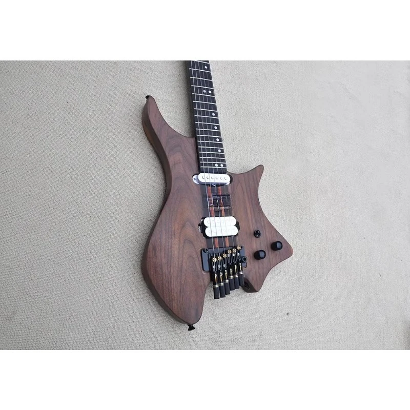 

STLF Flyoung Headless Electric Guitar 6 Strings Neck Through Guitar Walnut Body Stringed Instruments