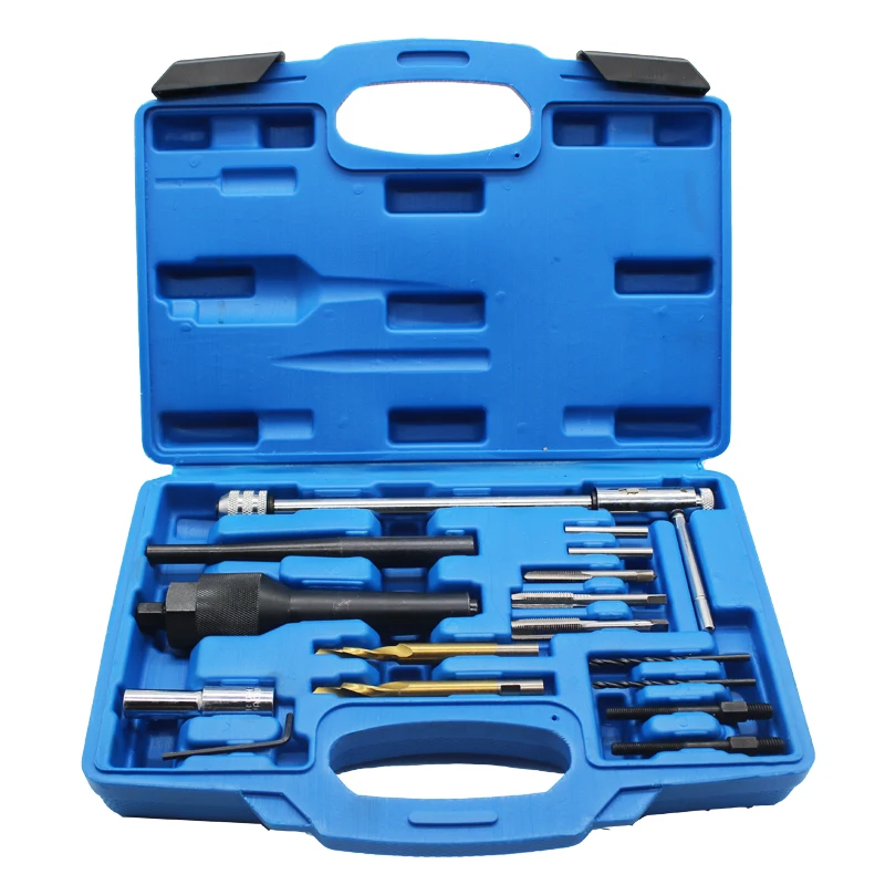 16 Pcs Damaged Glow Plug Removal Tool Thread Repair Drill Wrench Spark Plug Gap Extractor Remover Tool Kit