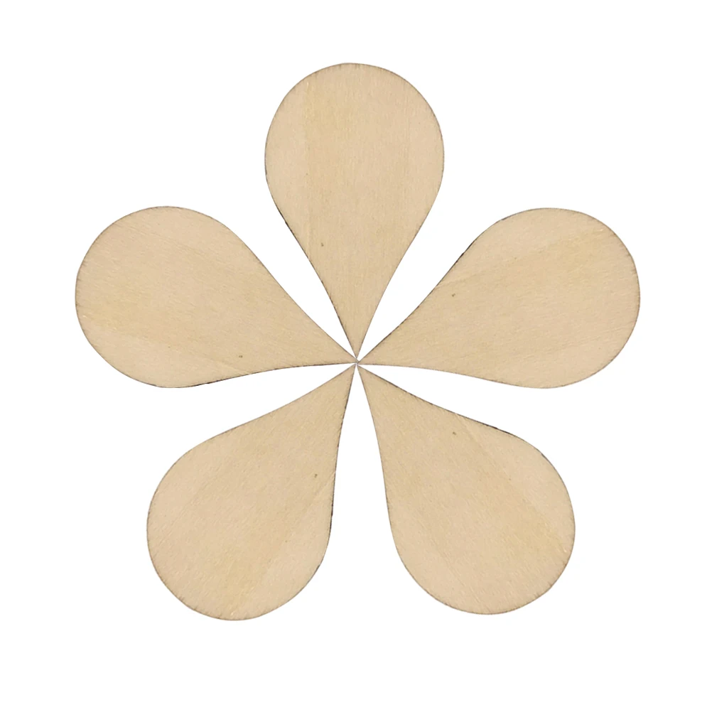 

Wooden Slices Natural Wood Chips for DIY Crafts Home Decorations Scrapbooking Projects Teardrop Disc Shape Durable Smooth