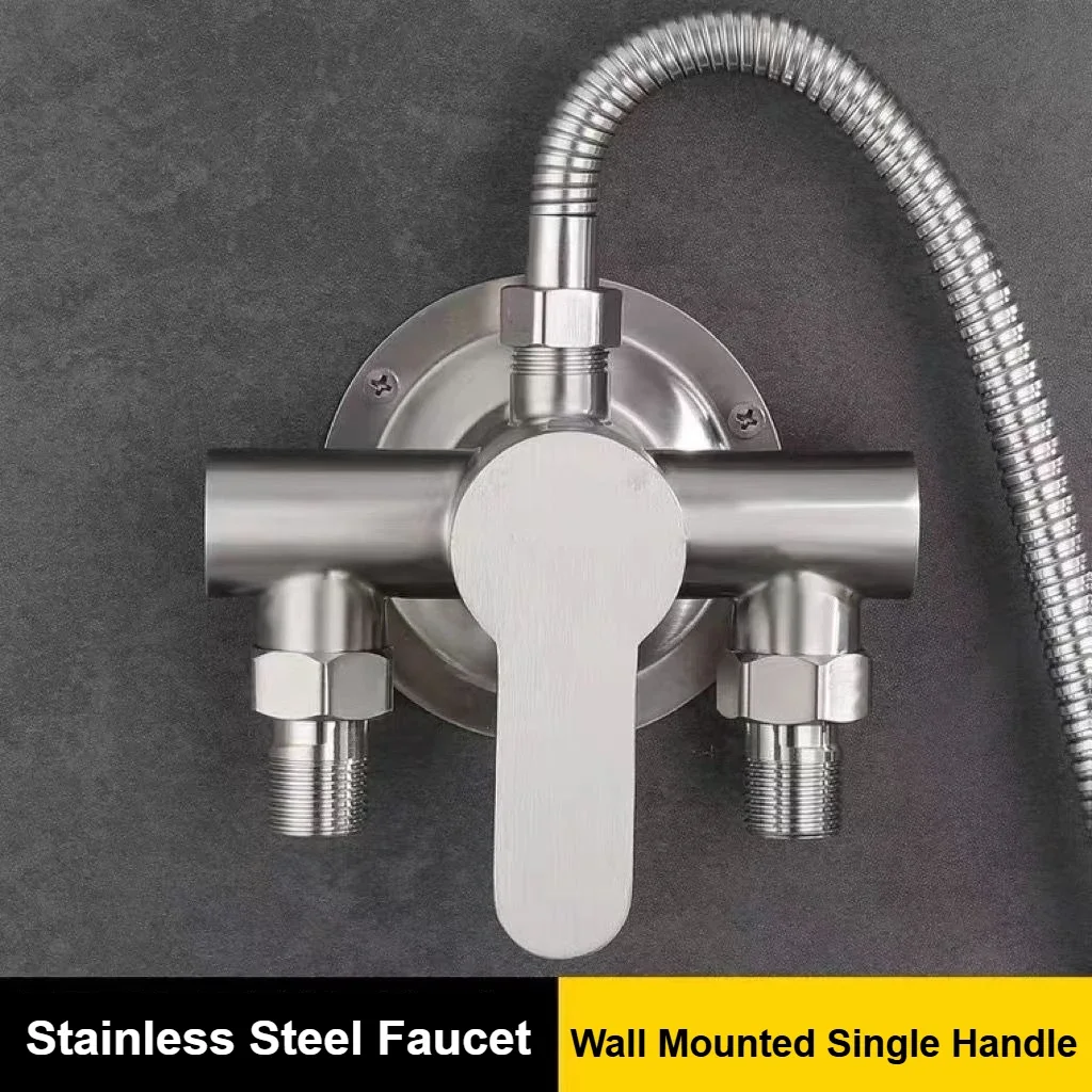 

304 Stainless Steel Shower Mixer Faucets Shower Accessories Household Bathroom Mixer Valve Wall Mounted Shower Faucet