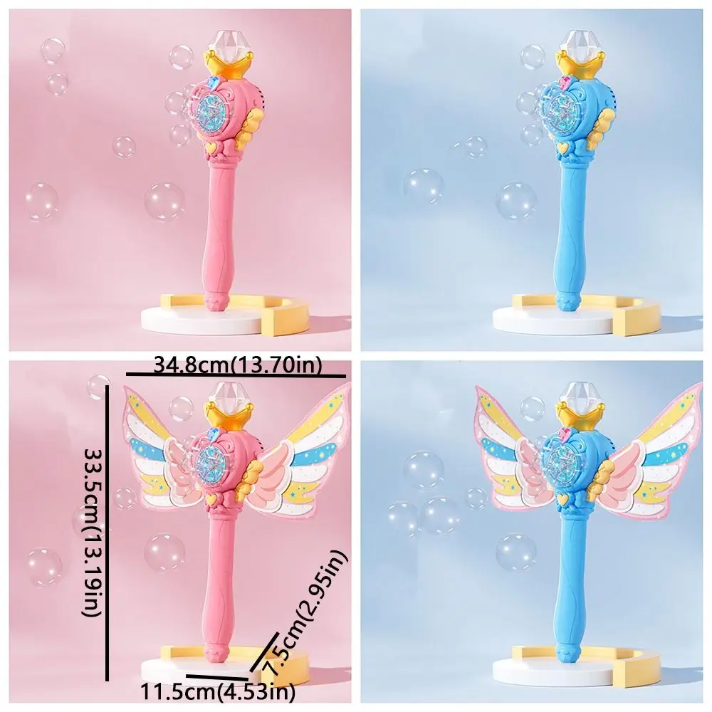 Gift Automatic Electric Bubble Maker Handheld with Wings Bubble Machine Luminous Bubble Wand Birthday Party