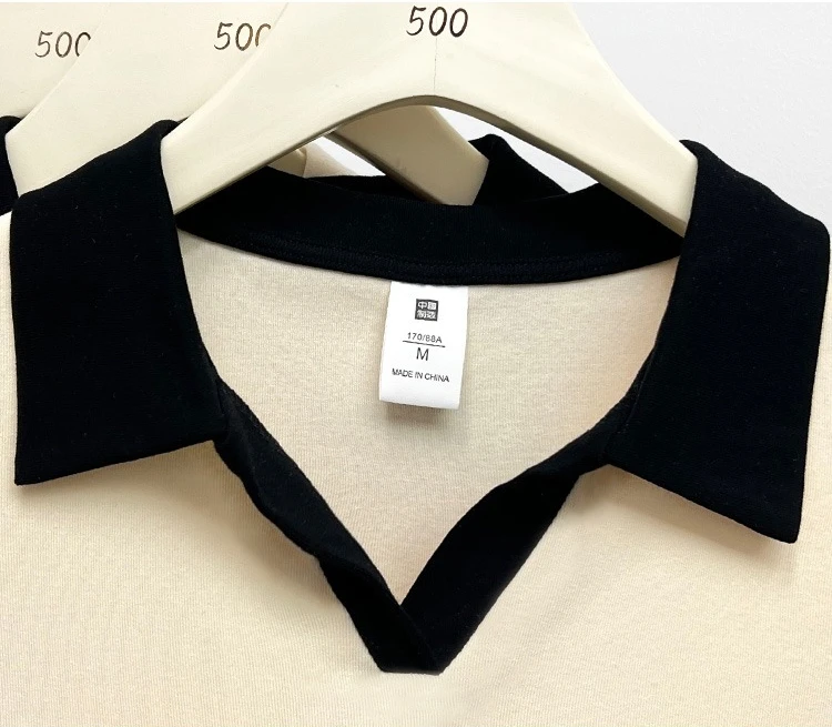 AOSSVIAO 2026 Frühling Sommer Damen Colorblock V-Ausschnitt Kurzarm Poloshirt Schickes Slim Fit Vielseitiges T-Shirt Sexy Crop Tops – Detail 8