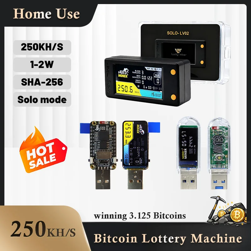 Lucky Miner LV01/LV02/LV03 Crypto Miner 250KH/s Low Power ASIC Mining Machine for Home Use