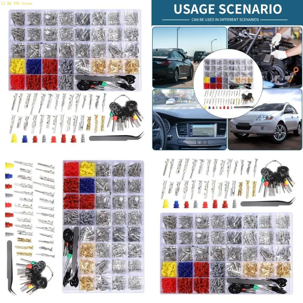 

W3JE 950Pcs Connector Pin Terminals with Terminals Removal Tool 1/1.5/1.8/2.2/2.8/3.5