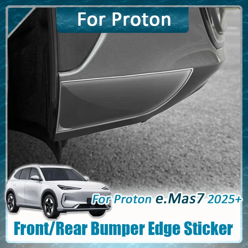 For Proton e.Mas 7 eMas7 2025 2026 Epoxy Resin Car Front Rear Bumper Corner Guards Anti Scratch Protection Stickers Exterior