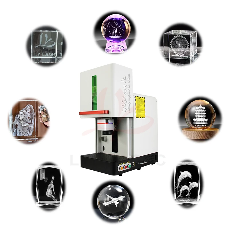 3D Internal Marking Engraving Machine for Glass Crystal UV   Engraver 5/10W Water Cooling Double Red Point Auto Focus Marker