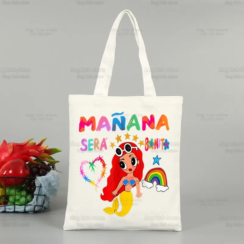 Manana Sera Bonito Karol G Merch Dames Heren Handtassen Canvas Morgen Zal Mooi Draagtassen Herbruikbare Katoenen Capaciteit Boodschappentas