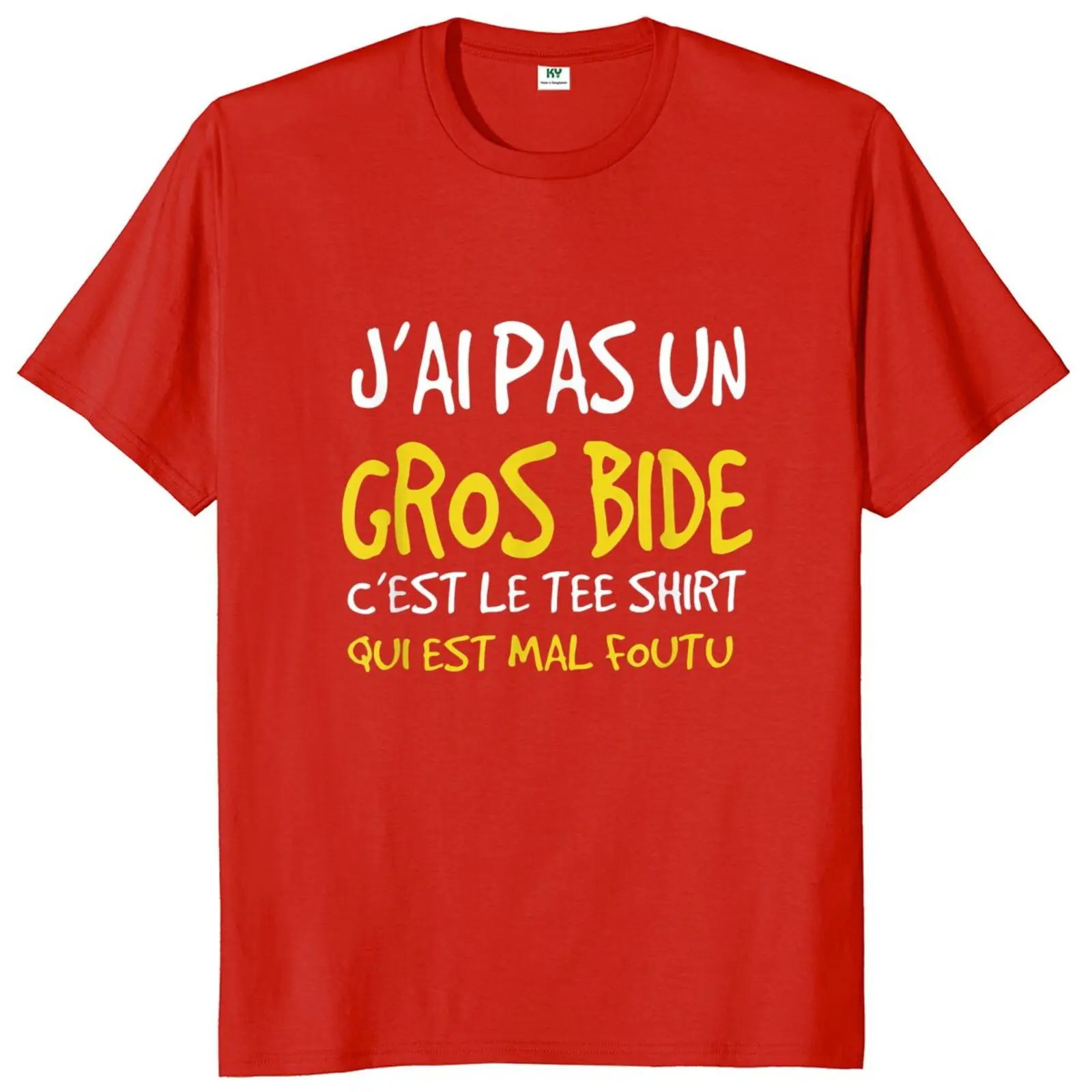 I Don\'t Have A Big Paunch T Shirt Funny French Humor Gift Y2k T-shirts Summer Casual 100% Cotton Unisex Tee Tops EU Size
