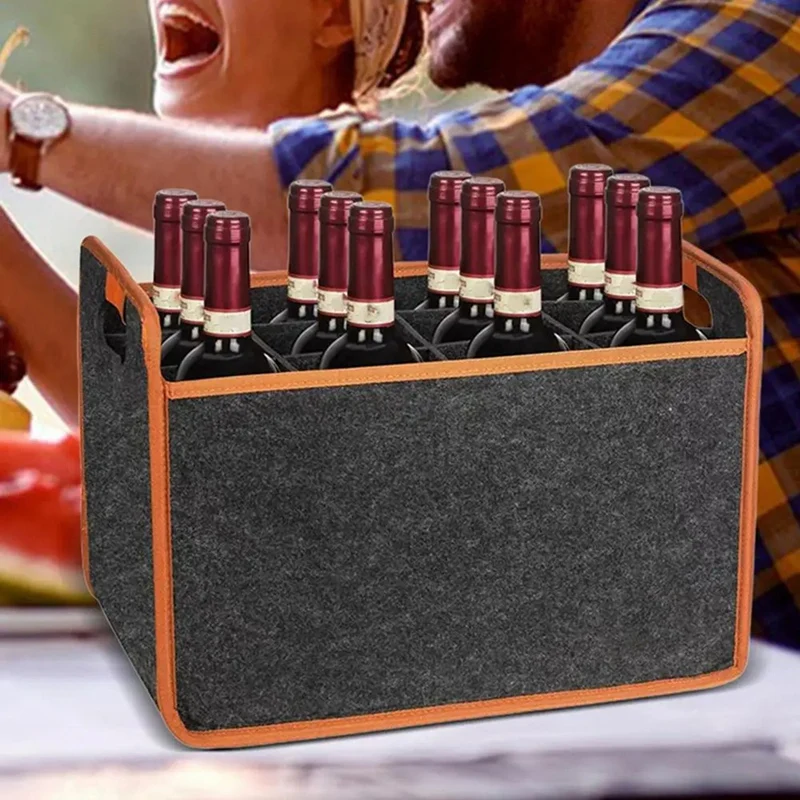 

Wine Bottle Holder Carrier Bag For 12 Bottles Wine Bottle Bag Compartments Bottles With Carry Handles For Travel Camping