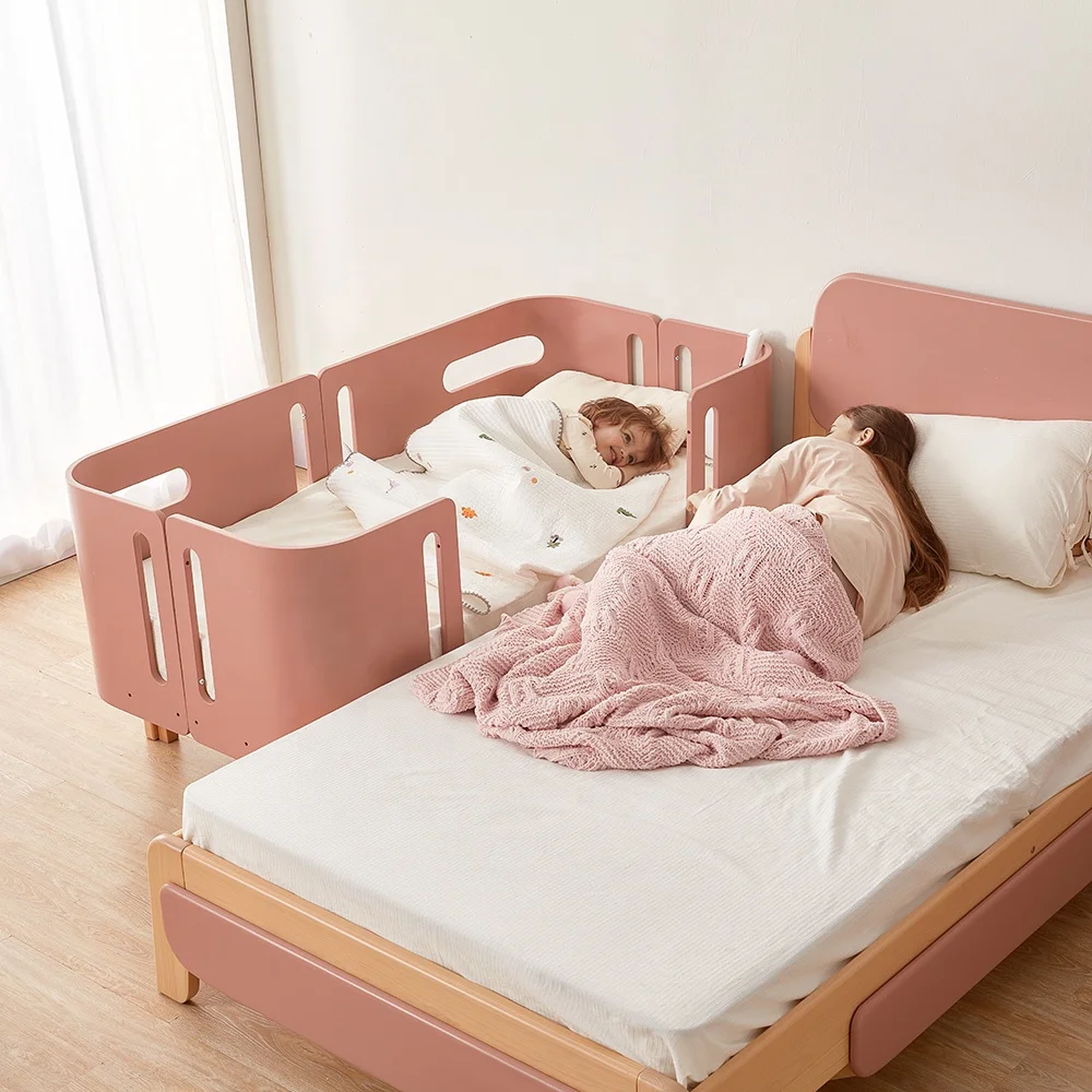 Kids Small Wooden Toddler Bed Single Adjustable Children's Beds With Guard Rail