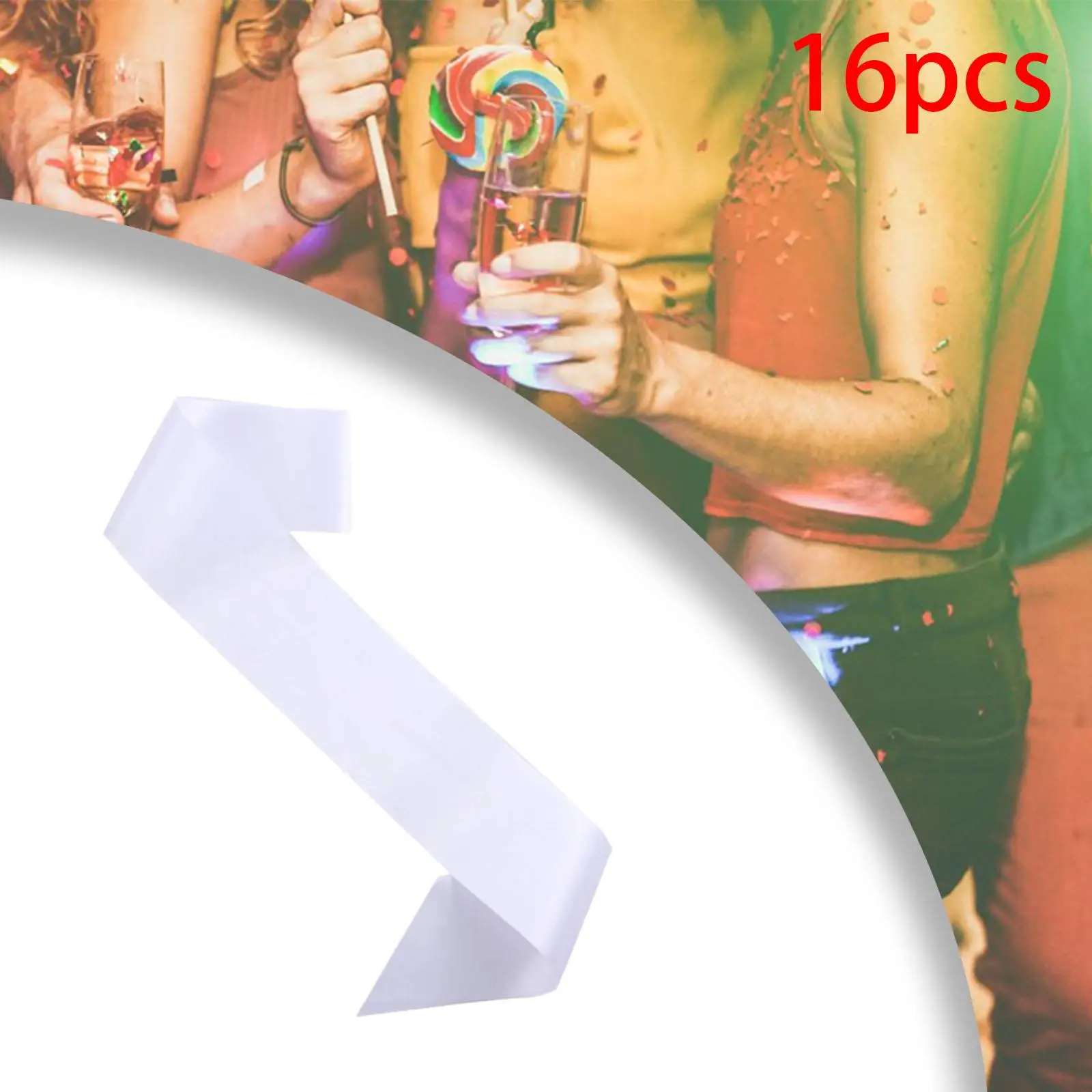 

16 шт., белый пояс, простой пояс, глянцевые украшения для вечеринок, пустой атласный пояс для торжеств на день рождения, душ невесты, свадьба, Хэллоуин