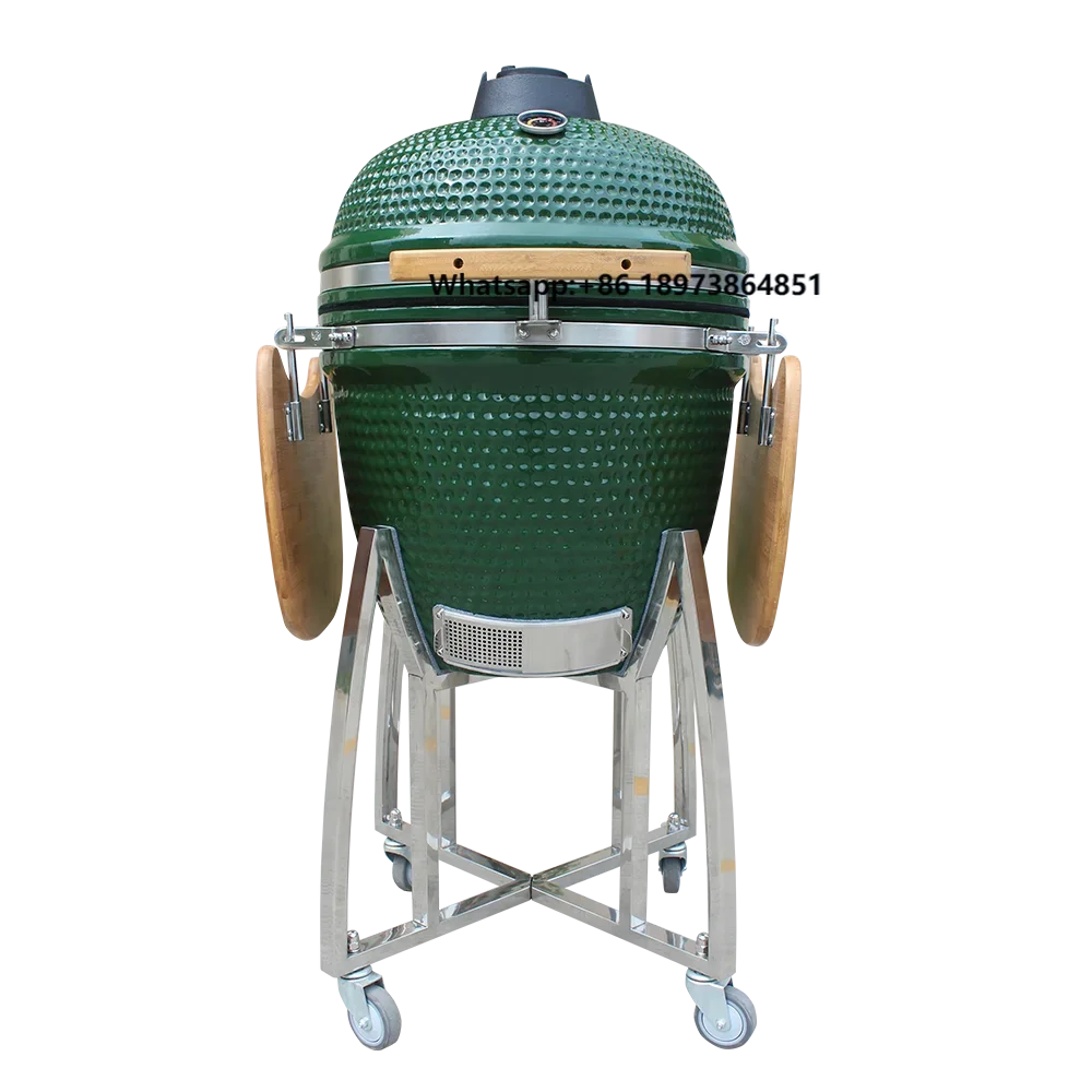 

Professional Ceramic Kamado Grill -L 21 Inch Smoker, Wood Pellet & Charcoal BBQ Combo for Garden