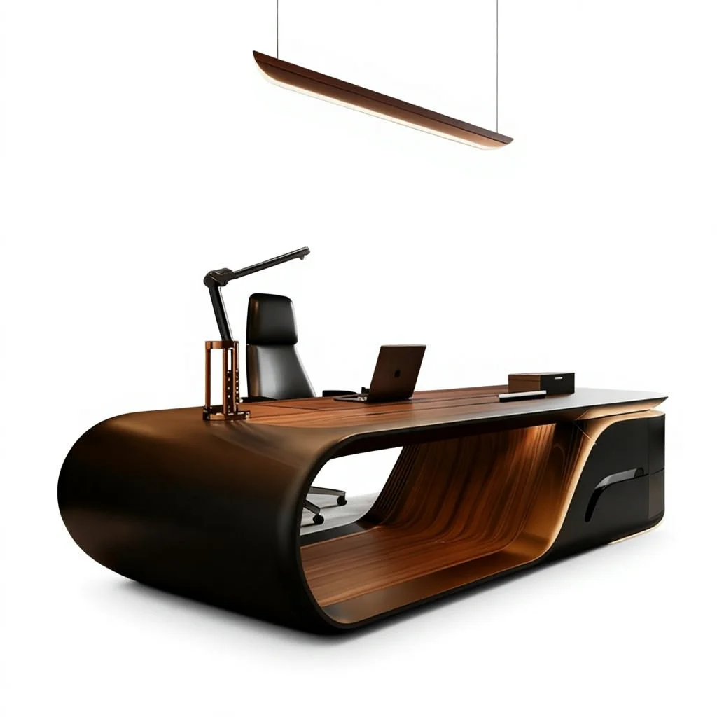 *Luxury Modern Design Executive L-Shaped Desk Wooden Panel Work Table for CEO Boss Office Furniture