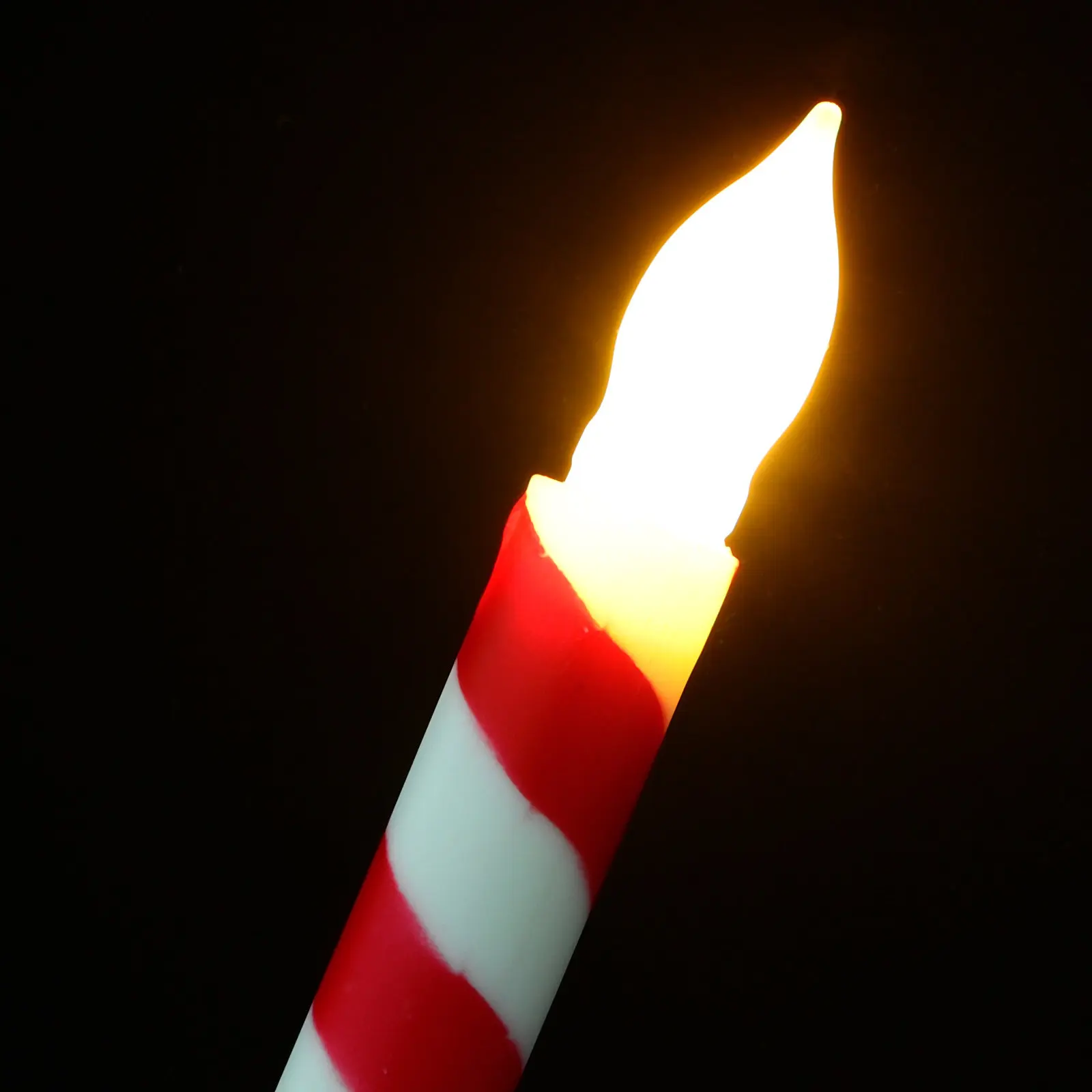 6Pcs Flameless Taper Candles Battery Operated Stripe Design Warm White Light Safe Romantic Home Party Decoration LED Fake view 6
