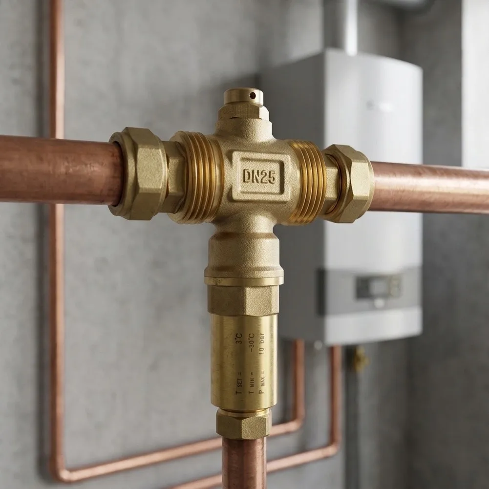 For Floor Heating System Antifreeze Valve DN25 1 inch Brass Automatic Operation Drain Residual Water Prevent Freeze Damage