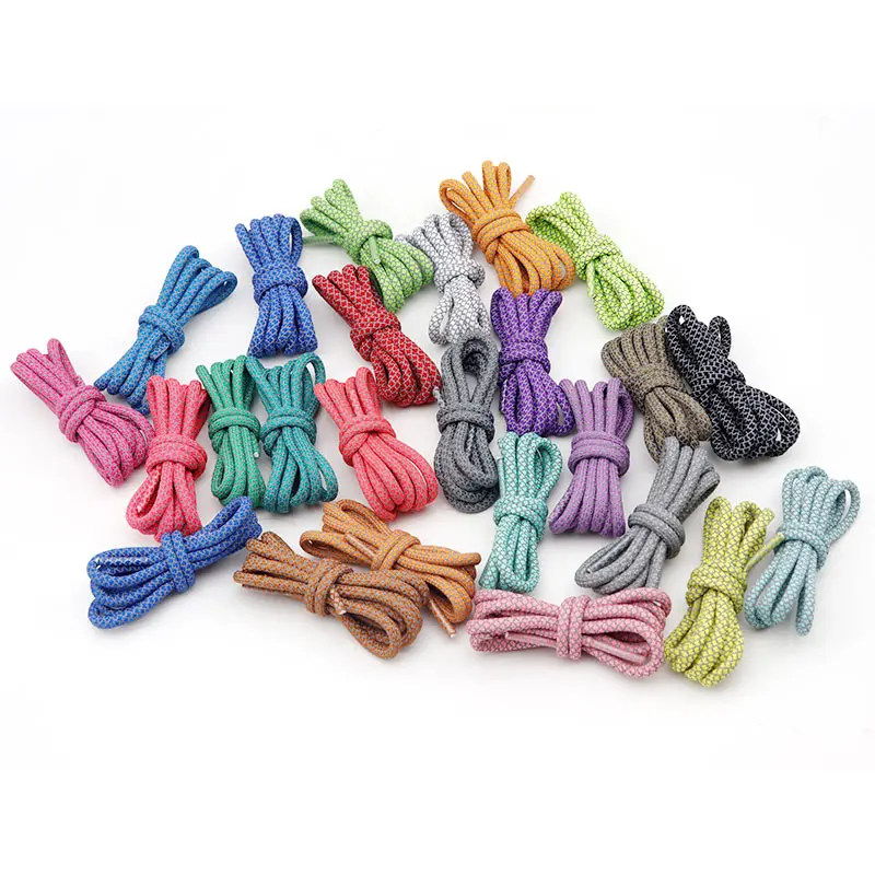 Coolstring Selected Children Size Lacet 4.5MM Light Reflective Rope shoelaces for Kid's Fashion Boots Laces Shoe Accessory