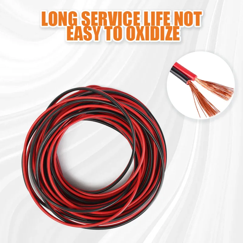 Speaker Cable 10m 2*0.5mm Audio Core Wire For Home Stereo HiFi/Car Audio System Red And Black Flexible Cable Tray Acoustic Cable